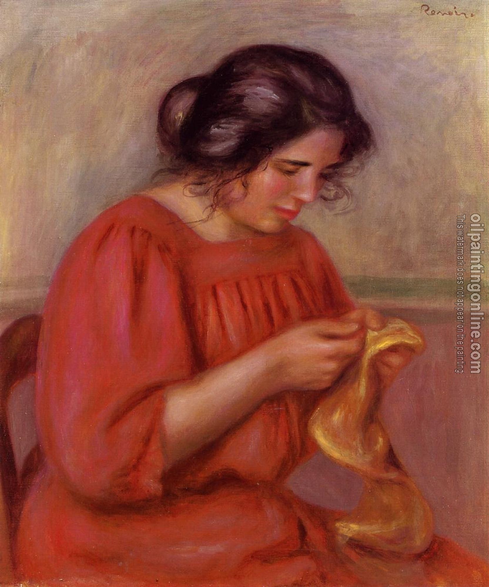 Renoir, Pierre Auguste - Gabrielle Mending
